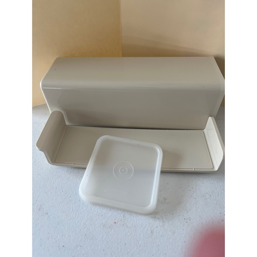 Vintage Tupperware Cheese Keeper Almond Cream Rectangular Storage Container 767